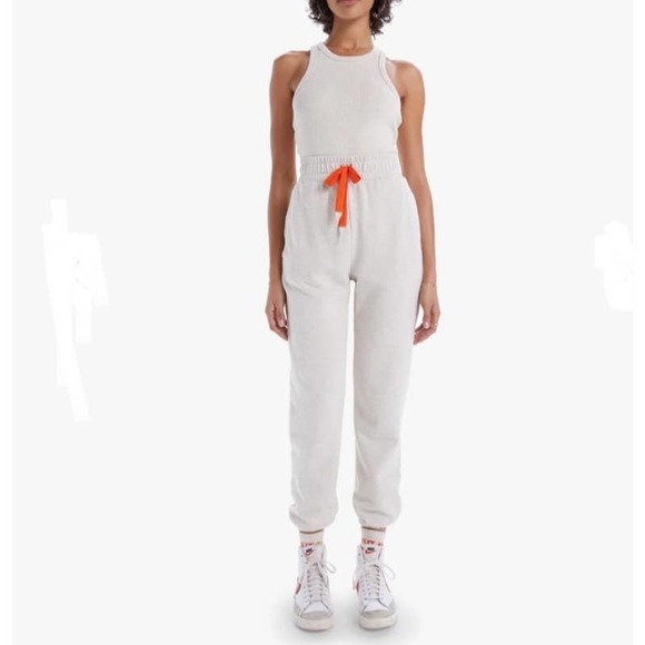 MOTHER Pants - Mother The Knock Out Ankle Move It Sweatpant in Oatmeal